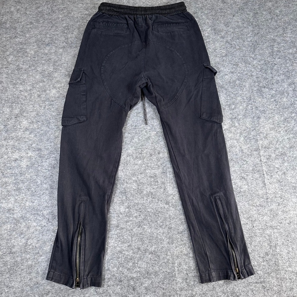 Richie Le Cargo Pants Mens Medium Black Ankle Zip Drawstring‎ Streetwear - Picture 6 of 8